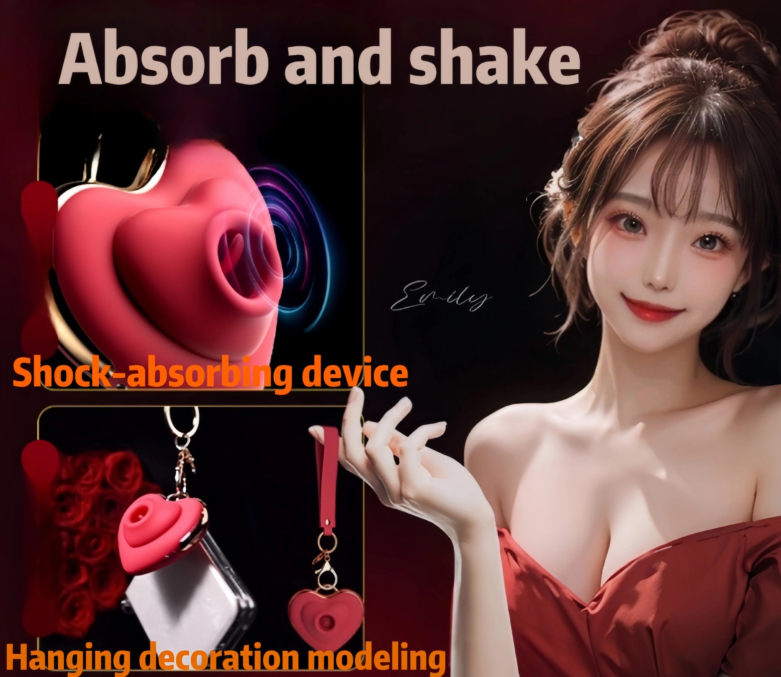 Heart Shaped Pendant Clit Stimulator