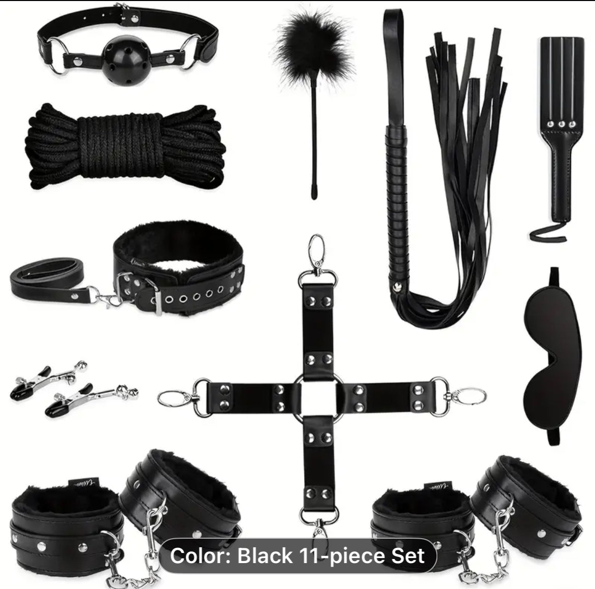 11 Piece Beginner BDSM Bondage Kit